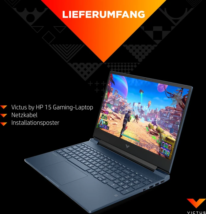 HP Victus 15-fa0002ng, Performance Blue, Core i5-12450H, 16GB RAM, 512GB SSD, GeForce RTX 3050, DE