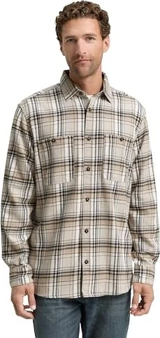 Tom Tailor Comfort Fit Flanell Karomuster Hemd langarm beige/multicolor check (Herren)