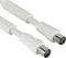Hama Antennen-Kabel, Koax-Stecker - Koax-Kupplung, 90dB, 10m, weiß Vorschaubild