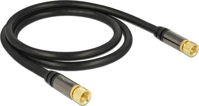 DeLOCK Antennenkabel F Stecker/F Stecker RG-6/U, 1m, schwarz