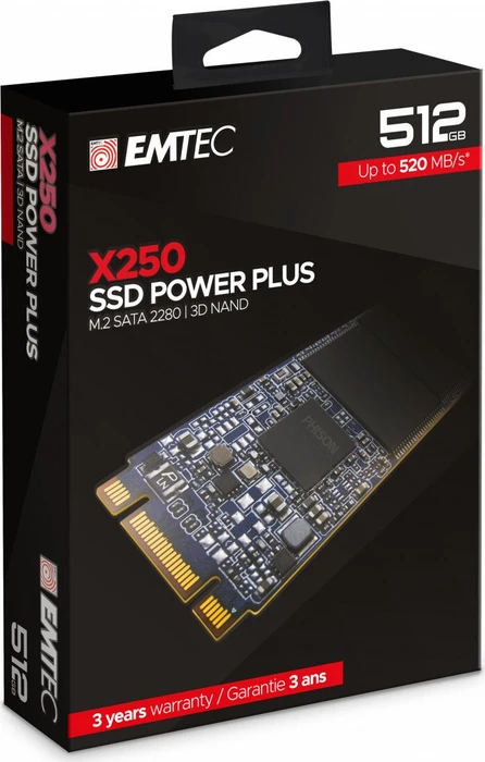 Emtec X250 SSD Power Plus 512GB, M.2 2280 / B-M-Key / SATA 6Gb/s