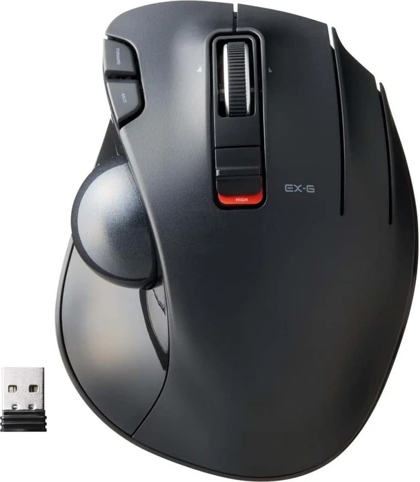 Elecom EX-G M-XT3DRBK Wireless Trackball schwarz, Rechtshänder