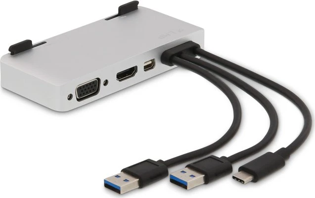LMP USB-C Attach Dock Pro, silver, 1x USB-C 3.0 [Stecker], 2x USB-A 3.0 [Stecker]