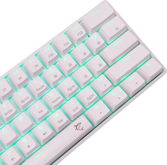 White Shark SHINOBI 2, weiß, LEDs RGB, hot-swap, BLUE Switches, USB, US
