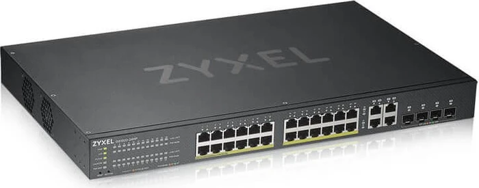 Zyxel GS1920 Rackmount Gigabit Smart Switch, 24x RJ-45, 4x RJ-45/SFP, 375W PoE+