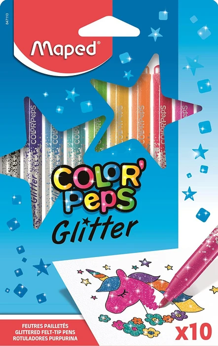 Maped Color'Peps Glitter Glitzer-Filzstifte sortiert, 10er-Set