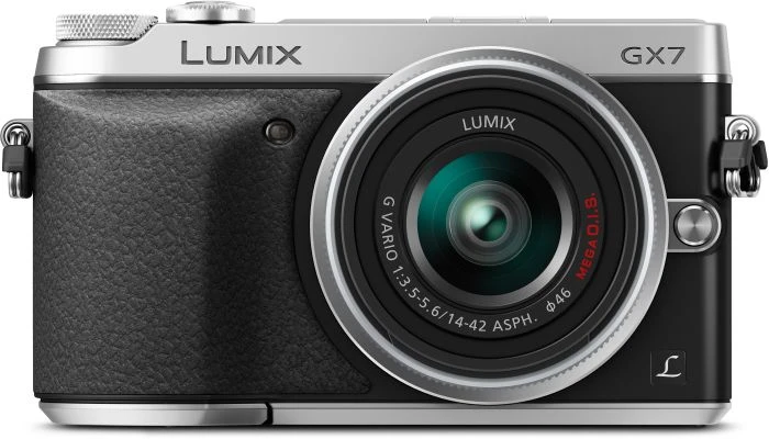 Panasonic Lumix DMC-GX7 silber mit Objektiv Lumix G Vario 14-42mm 3.5-5.6 II ASPH OIS