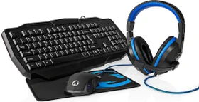 Nedis 4in1 Gaming Combo Kit, Tastatur, Headset, Maus und Mousepad, USB, DE