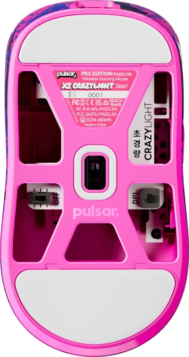 Pulsar Gaming Gears X2 CL CrazyLight Mini Wireless PRX Edition violett/blau, USB