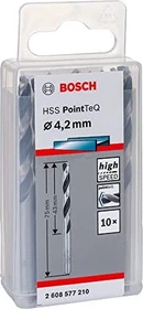 Bosch Professional HSS PointTeQ Spiralbohrer, 4.2x43x75mm, 10 Stück