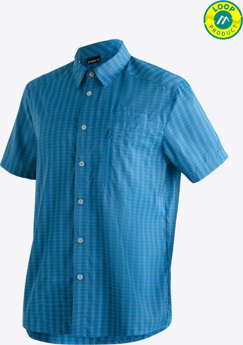 Maier Sports Mats Hemd kurzarm blue check (Herren)