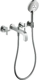 Hansgrohe Axor Citterio 3-Loch Wannenkombination mit Kreuzgriffen und Rosetten chrom