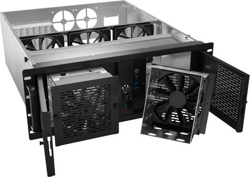 Lanberg Servergehäuse 520/12, schwarz, 4HE, ATX