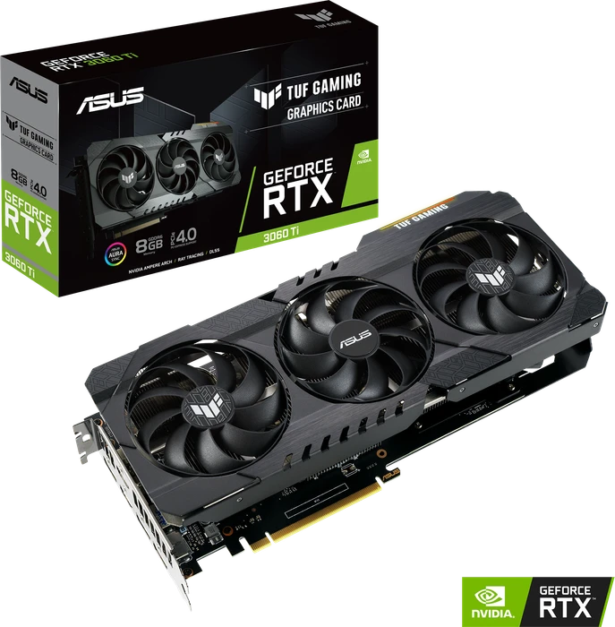 ASUS TUF Gaming GeForce RTX 3060 Ti, TUF-RTX3060TI-8G-GAMING, 8GB GDDR6, 2x HDMI, 3x DP