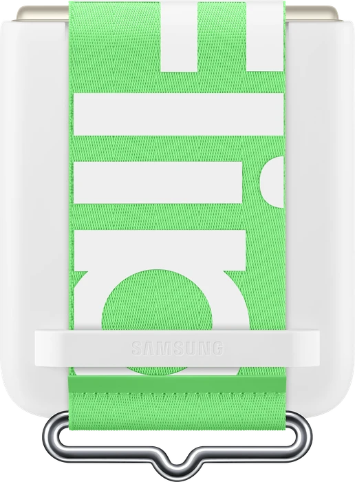 Samsung Silicone Cover with Strap für Galaxy Z Flip 3 weiß