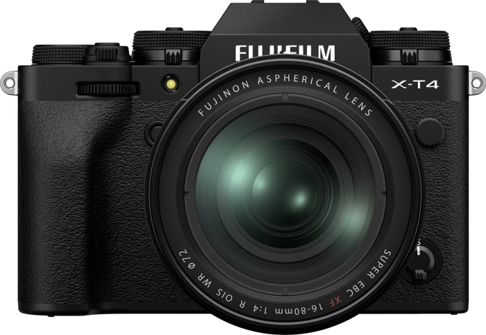 Fujifilm X-T4 schwarz mit Objektiv Fujinon XF 16-80mm 4.0 R OIS WR