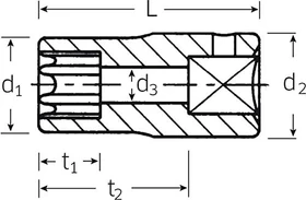 Stahlwille 40TX Außentorx Steckschlüssel 1/4", E7x23mm