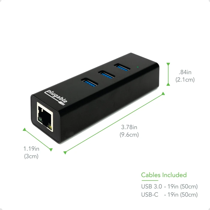 plugable Bus Powered Hub, RJ-45, USB-B 3.0 [Buchse]