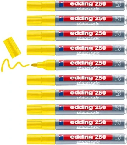 edding 250 Whiteboardmarker gelb, 10er-Pack