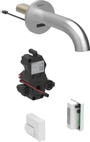 Geberit Piave Waschtischarmatur mit Generatorbetrieb und Mischer 22cm für UP-Funktionsbox edelstahloptik gebürstet easy-to-clean-beschichtet