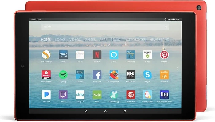Amazon Fire HD 10 KFSUWI 2017, ohne Werbung, rot, 64GB
