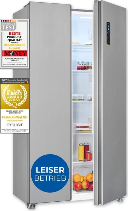 Exquisit SBS546-040E Side-by-Side inox-look