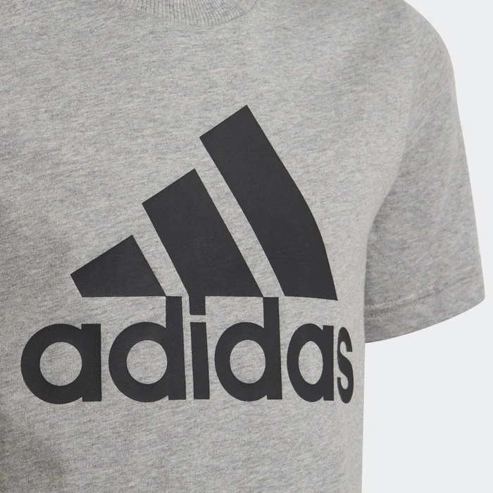 adidas Essentials T-Shirt kurzarm medium grey heather/black (Junior)