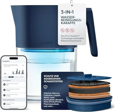 LARQ Pitcher PureVis Wasserfilterkanne monaco 1.9l blue