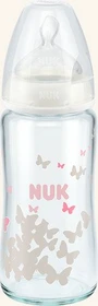 NUK First Choice Glas-Trinkflasche Silikon, 0+M, 240ml