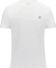 Guess Small Logo-Dreieck T-Shirt kurzarm weiß (Herren)