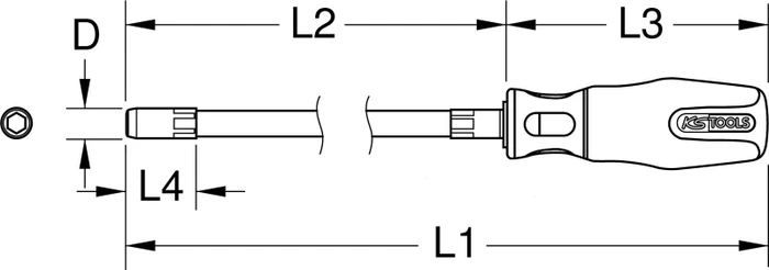 KS Tools ERGOTORQUEplus Außensechskant Schraubendreher, 7x500mm