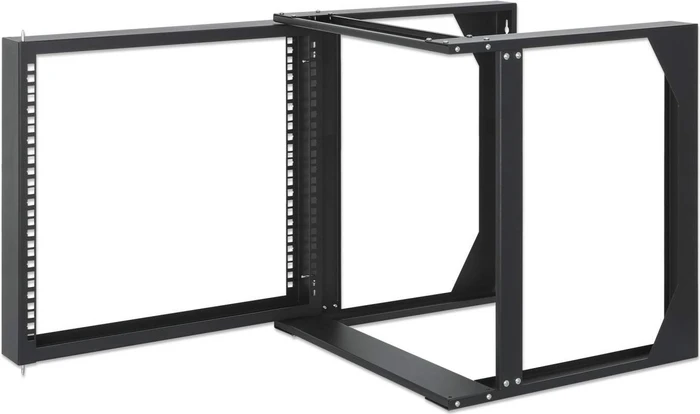 Intellinet 19" 2-Pfosten Laborgestell 9HE, zur Wandmontage, 2 Tragschienen, RAL 9004, 450mm tief