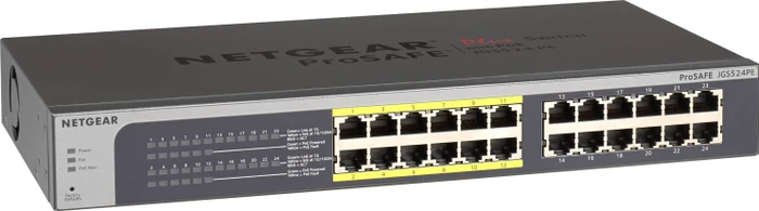 Netgear ProSAFE Plus JGS500 Desktop Gigabit Smart Switch, 24x RJ-45, 100W PoE