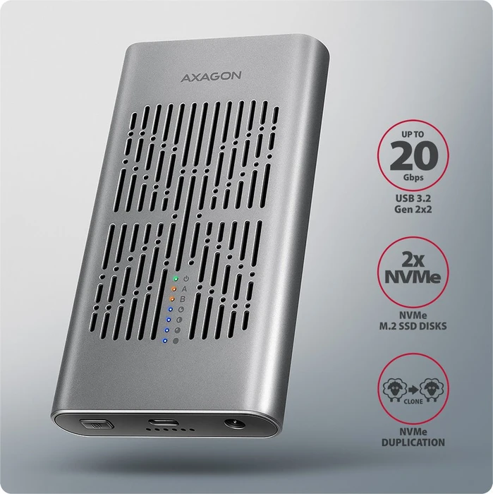 Axagon M.2 PCIe Clone Master Dockingstation, USB-C 3.2