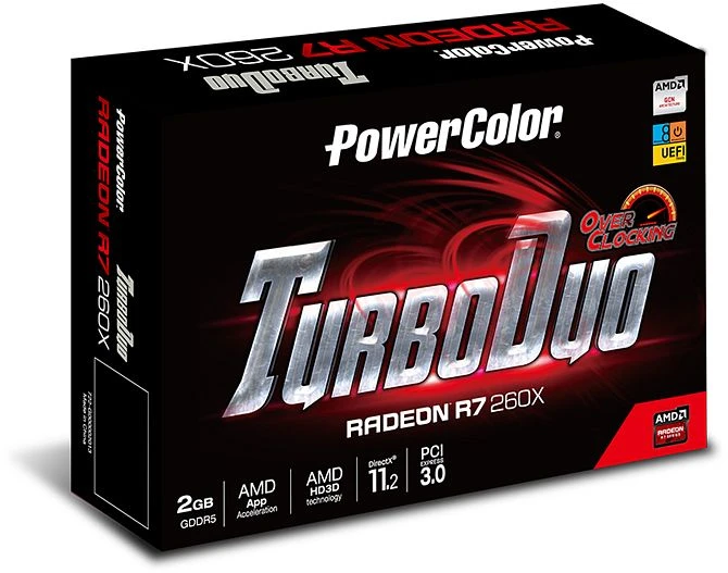 PowerColor TurboDuo Radeon R7 260X OC, 2GB GDDR5, 2x DVI, HDMI, DP
