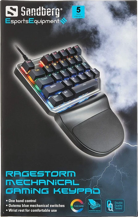 Sandberg RageStorm Gaming Keypad, mehrfarbig/schwarz/grau, Gaote Outemu BLUE, USB-A