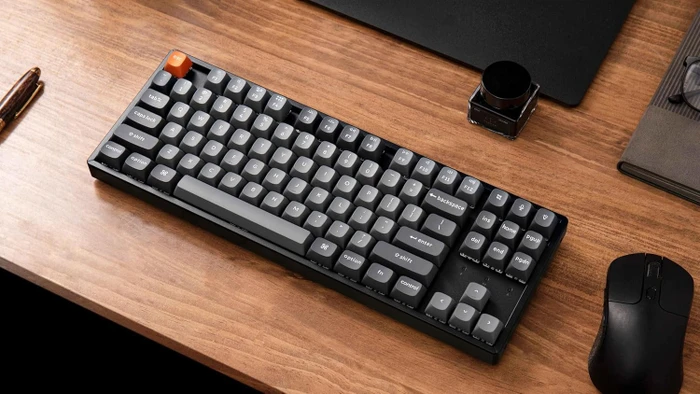 Keychron K8 Max, TKL, schwarz/grau, LEDs weiß, Keychron Super RED, USB/Bluetooth, US