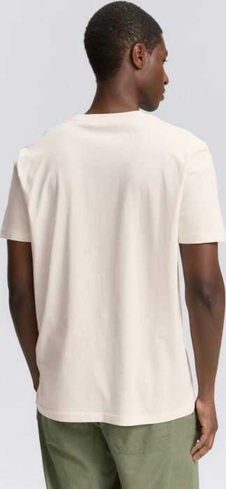 Tom Tailor Basic mit Logo-Print T-Shirt kurzarm macaroon cream (Herren)