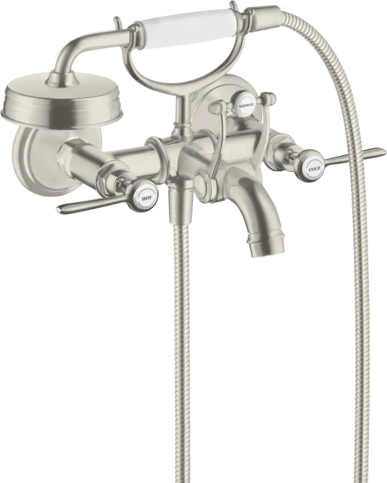 Hansgrohe Axor Montreux 2-Griff Wannenarmatur Aufputz mit Hebelgriffen edelstahloptik