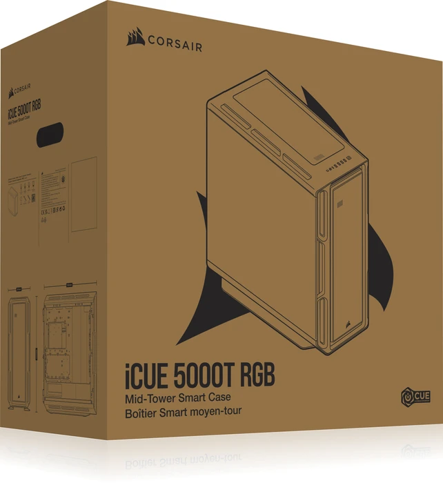 Corsair iCue 5000T RGB TG, schwarz, Glasfenster
