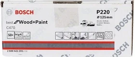 Bosch Professional C470 Best for Wood and Paint Schleifblatt K220, 125mm, 50 Stück