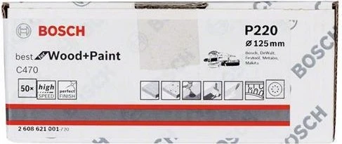 Bosch Professional C470 Best for Wood and Paint Schleifblatt K220, 125mm, 50 Stück