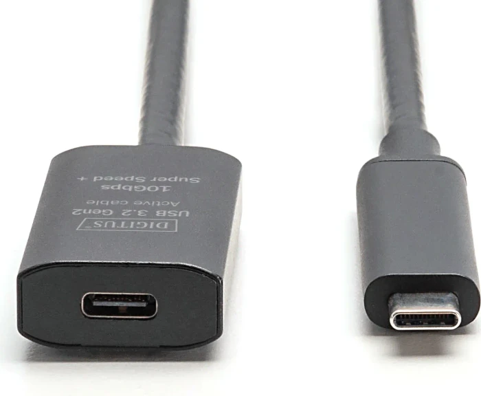 Digitus USB 3.1 aktives Verlängerungskabel, USB-C [Stecker] auf USB-C [Buchse], 5m schwarz