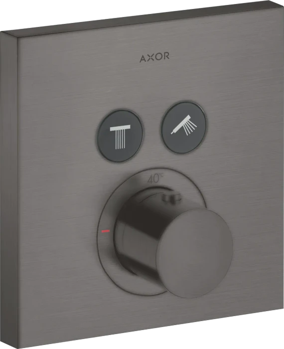 Hansgrohe Axor ShowerSelect eckig Thermostat mit 2 Ventilen brushed black chrome