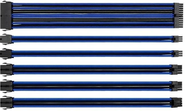 Thermaltake TtMod Sleeve Cable Verlängerung 30cm, schwarz/blau