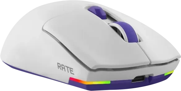 Proove Rate Special Edition Wireless Gaming Mouse, weiß/violett, USB/Bluetooth