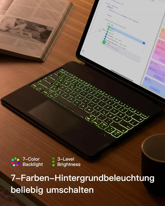 Inateck Abnehmbare Tastatur für iPad Air 6 13"/iPad Pro 12.9", grau, DE