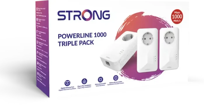 Strong Powerline 1000 Triple Pack, EU, V2, HomePlug AV2, RJ-45, 3er-Pack