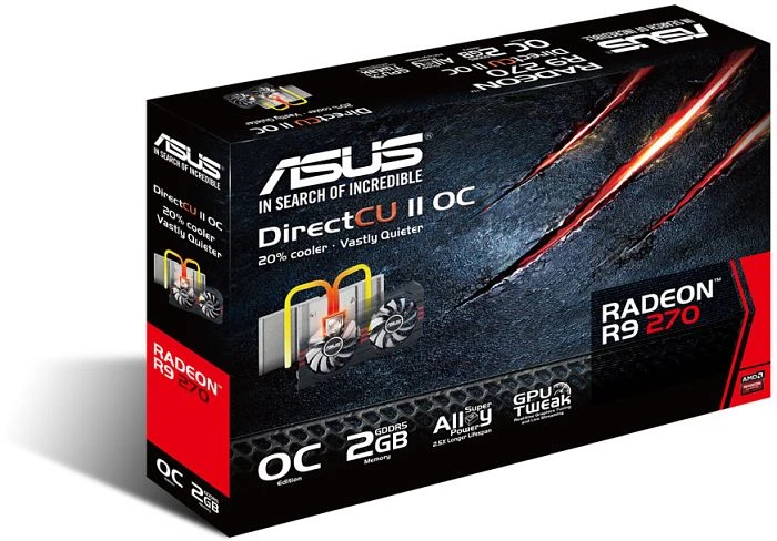ASUS Radeon R9 270, Radeon R9 270, 2GB GDDR5, 2x DVI, HDMI, DP