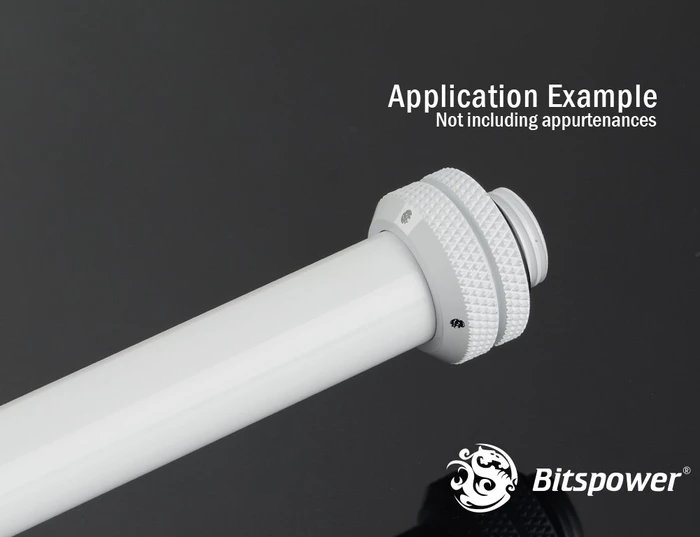 Bitspower Messing Hardtube 14mm, weiß, Deluxe White